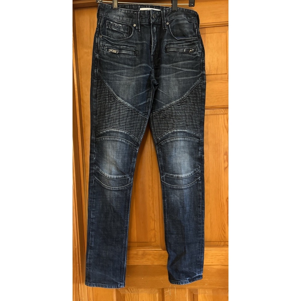 Guess Men's Slim Tapered Jeans Knee And Leg Details Sz 29